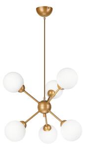 Lampadario a sospensione con supporto rigido RUBBY BALL 6xG9/5W/230V oro