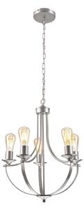 Lampadario a sospensione con catena GINA 5xE27/60W/230V cromo