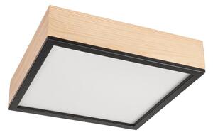 Plafoniera NATURAL SQUARE 4xE27/15W/230V 39x39 cm pino/nero