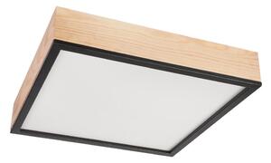 Plafoniera NATURAL SQUARE 4xE27/15W/230V 48x48 cm pino/nero