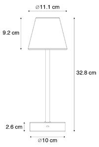 Lampada da tavolo in ottone con LED ricaricabile con dimmer touch - Renata