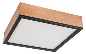 Plafoniera OAK SQUARE 4xE27/15W/230V 39x39 cm quercia/nero