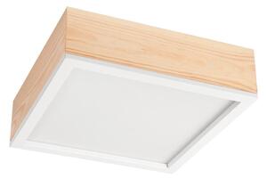 Plafoniera NATURAL SQUARE 2xE27/15W/230V 31x31 cm pino/bianco