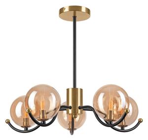 Lampadario a sospensione con supporto rigido GEORGIA 5xG9/5W/230V oro/fumé beige