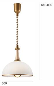 Lampadario a scomparsa CHIARA 1xE27/60W/230V beige/faggio