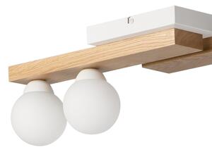 Lampadario a sospensione con filo CORTINA 2xE27/15W/230V + 2xG9/5W/230V bianco/quercia