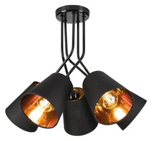 Lampadario a sospensione con supporto rigido IRMA 5xE27/60W/230V nero