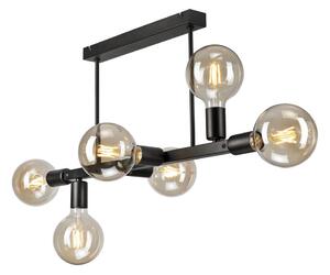 Lampadario a sospensione con supporto rigido ASTRID 6xE27/60W/230V nero