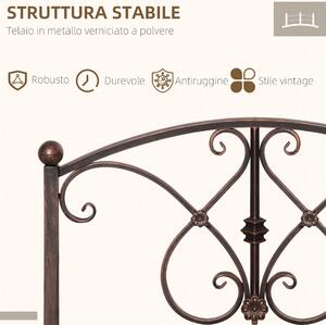 Outsunny Ponticello da Giardino Vintage in Metallo, Ponte Decorativo con Elementi Floreali, 99x68x53cm, Bronzo