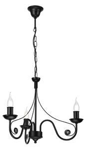 Lampadario a sospensione con catena DONATO 3xE14/40W/230V nero