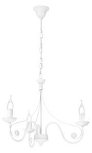 Lampadario a sospensione con catena DONATO 3xE14/40W/230V bianco