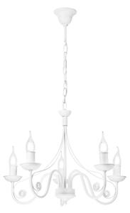 Lampadario a sospensione con catena DONATO 5xE14/40W/230V bianco