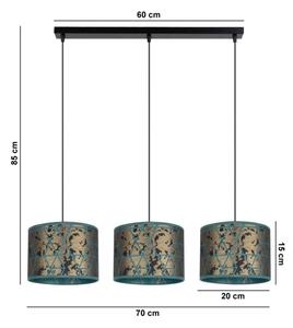 Lampadario su corda REZO 3xE27/60W/230V oro/turchese