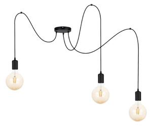 Lampadario a sospensione con filo MIROS 3xE27/60W/230V nero