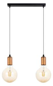 Lampadario a sospensione con filo MIROS 2xE27/60W/230V nero/rame