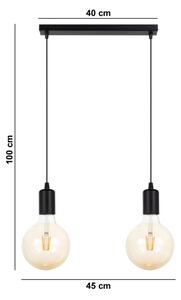 Lampadario a sospensione con filo MIROS 2xE27/60W/230V nero