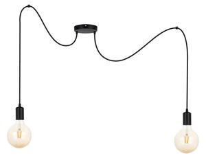 Lampadario a sospensione con filo MIROS 2xE27/60W/230V nero