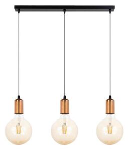 Lampadario a sospensione con filo MIROS 3xE27/60W/230V nero/rame