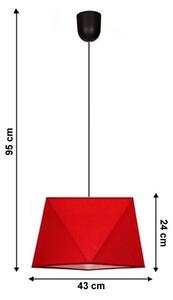 Lampadario a sospensione con filo DIAMENT 1xE27/60W/230V rosso