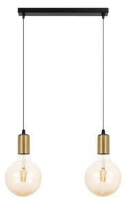 Lampadario a sospensione con filo MIROS 2xE27/60W/230V nero/oro