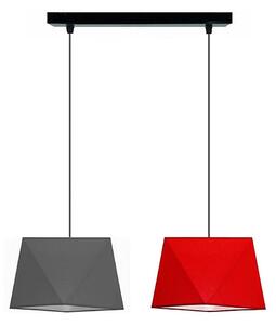 Lampadario a sospensione con filo DIAMENT 2xE27/60W/230V grigio-rosso