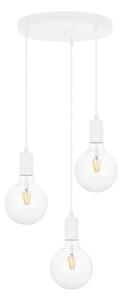 Lampadario a sospensione con filo MIROS 3xE27/60W/230V tondo bianco