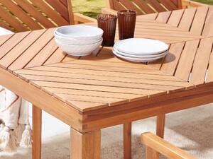 Tavolo da pranzo da giardino in legno di acacia per 6 persone 180 x 90 cm esterno terrazzo stile tradizionale Beliani