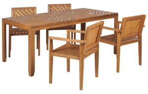 Set da pranzo da giardino con sedie per 4 persone 180 x 90 cm esterno terrazzo stile tradizionale Beliani
