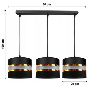Lampadario a sospensione con filo CORAL 3xE27/60W/230V nero