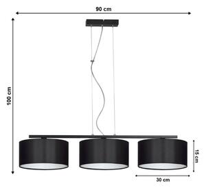 Lampadario a sospensione con filo ASTRA 3xE27/60W/230V nero