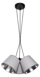 Lampadario su corda ZOMA 3xE27/60W/260V grigio/cromato lucido