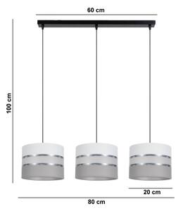 Lampadario su corda CORAL 3xE27/60W/230V bianco/grigio