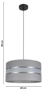 Lampadario su corda CORAL 1xE27/60W/230V d. 40 cm grigio