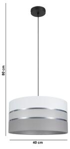 Lampadario su corda CORAL 1xE27/60W/230V d. 40 cm bianco/grigio