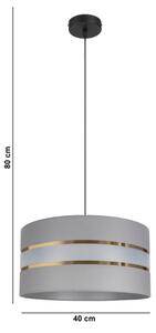 Lampadario su corda CORAL 1xE27/60W/230V d. 40 cm grigio