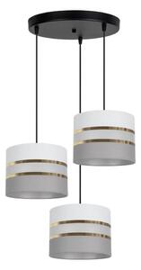 Lampadario su corda CORAL 3xE27/60W/230V bianco/grigio