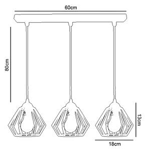 Lampadario a sospensione con filo CEED 3xE27/60W/230V grigio