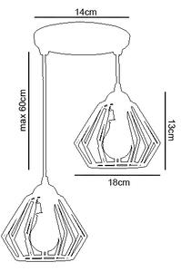 Lampadario a sospensione con filo CEED 2xE27/60W/230V