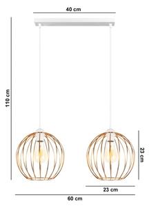 Lampadario a sospensione con filo MATT 2xE27/60W/230V bianco/rame