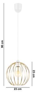 Lampadario a sospensione con filo MATT 1xE27/60W/230V bianco/oro