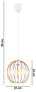 Lampadario a sospensione con filo MATT 1xE27/60W/230V bianco/rame