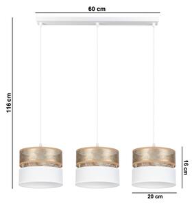 Lampadario a sospensione con filo LIMA 3xE27/60W/230V oro/bianco
