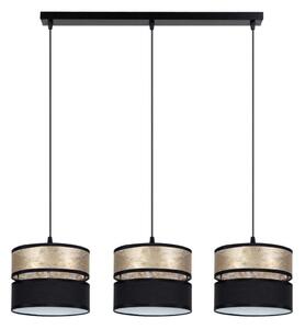 Lampadario a sospensione con filo LIMA 3xE27/60W/230V oro/nero