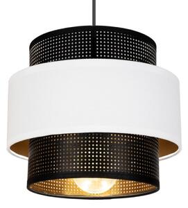 Lampadario a sospensione con filo NESS 2xE27/60W/230V diametro 30 cm nero/bianco