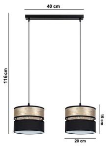 Lampadario a sospensione con filo LIMA 2xE27/60W/230V oro/nero
