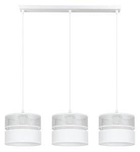 Lampadario a sospensione con filo LIMA 3xE27/60W/230V argento/bianco