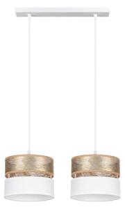 Lampadario a sospensione con filo LIMA 2xE27/60W/230V oro/bianco