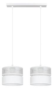 Lampadario a sospensione con filo LIMA 2xE27/60W/230V argento/bianco