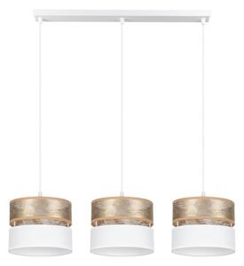 Lampadario a sospensione con filo LIMA 3xE27/60W/230V oro/bianco