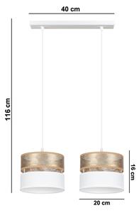 Lampadario a sospensione con filo LIMA 2xE27/60W/230V oro/bianco